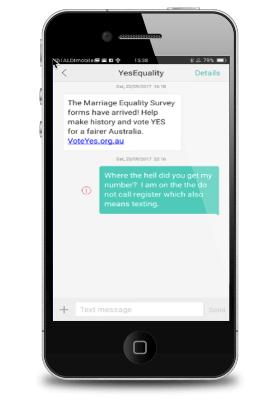 YesEquality Same Sex Marriage SMS